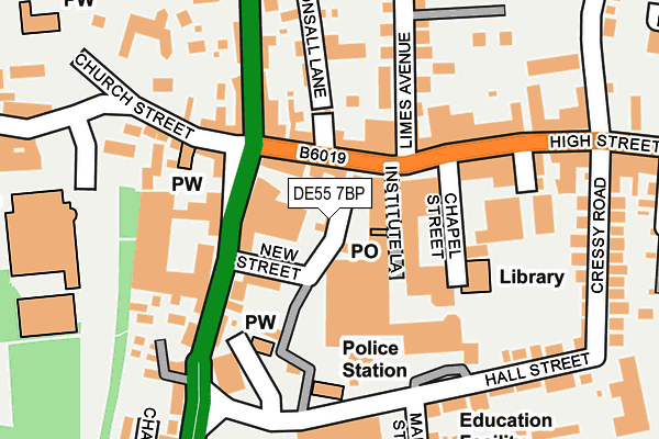 DE55 7BP map - OS OpenMap – Local (Ordnance Survey)