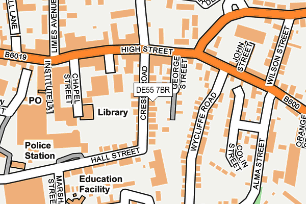 DE55 7BR map - OS OpenMap – Local (Ordnance Survey)