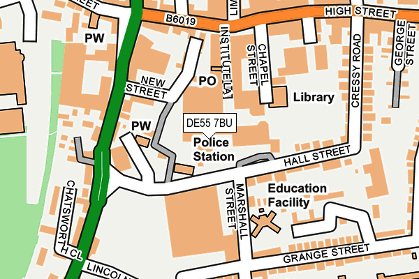 DE55 7BU map - OS OpenMap – Local (Ordnance Survey)