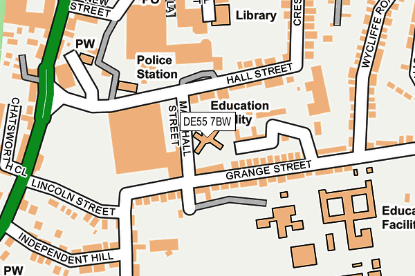 DE55 7BW map - OS OpenMap – Local (Ordnance Survey)