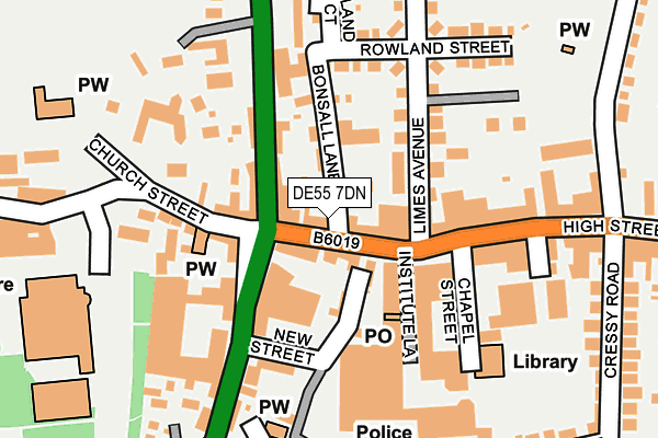 DE55 7DN map - OS OpenMap – Local (Ordnance Survey)
