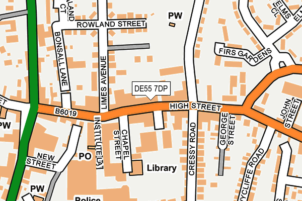 DE55 7DP map - OS OpenMap – Local (Ordnance Survey)