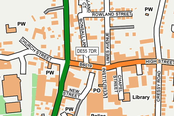 DE55 7DR map - OS OpenMap – Local (Ordnance Survey)