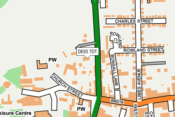 DE55 7DT map - OS OpenMap – Local (Ordnance Survey)