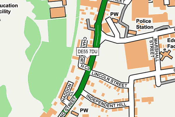 DE55 7DU map - OS OpenMap – Local (Ordnance Survey)
