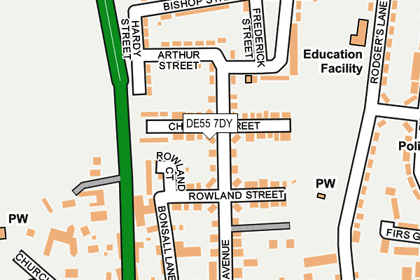 DE55 7DY map - OS OpenMap – Local (Ordnance Survey)