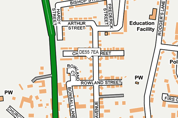 DE55 7EA map - OS OpenMap – Local (Ordnance Survey)