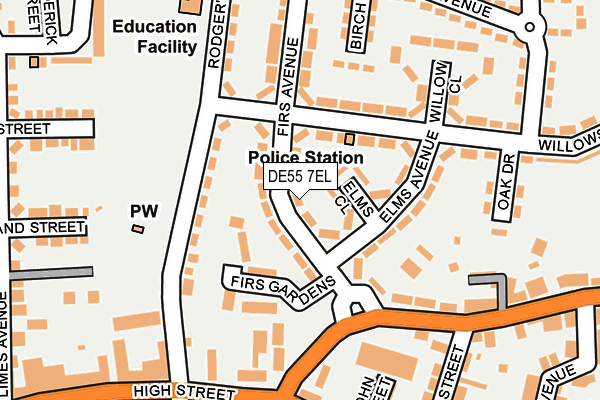 DE55 7EL map - OS OpenMap – Local (Ordnance Survey)