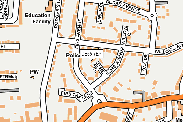 DE55 7EP map - OS OpenMap – Local (Ordnance Survey)