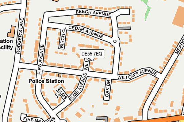 DE55 7EQ map - OS OpenMap – Local (Ordnance Survey)
