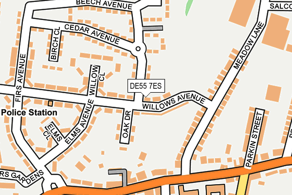 DE55 7ES map - OS OpenMap – Local (Ordnance Survey)