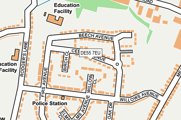 DE55 7EU map - OS OpenMap – Local (Ordnance Survey)
