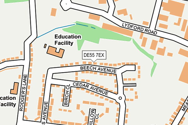 DE55 7EX map - OS OpenMap – Local (Ordnance Survey)