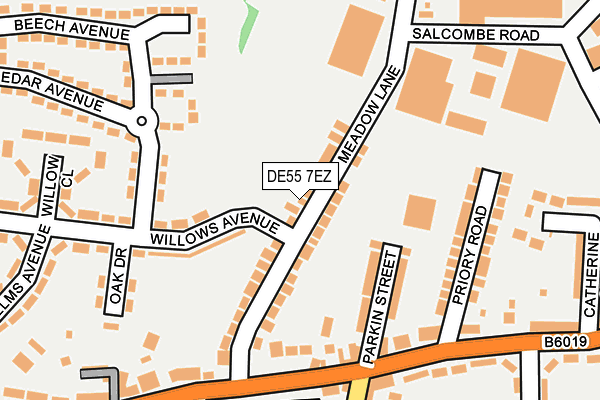 DE55 7EZ map - OS OpenMap – Local (Ordnance Survey)