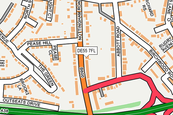 DE55 7FL map - OS OpenMap – Local (Ordnance Survey)