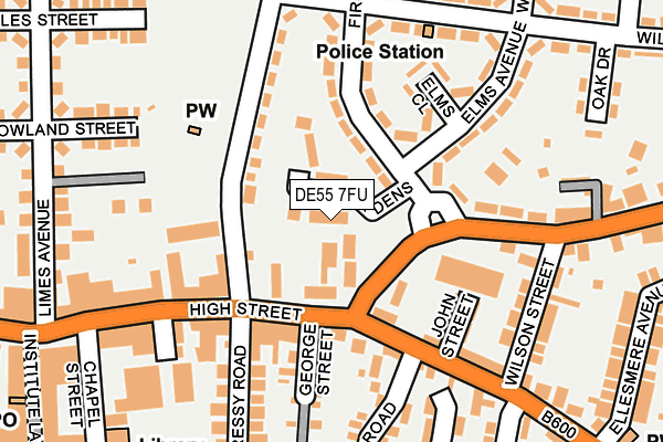 DE55 7FU map - OS OpenMap – Local (Ordnance Survey)