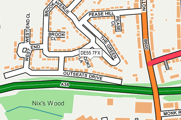 DE55 7FX map - OS OpenMap – Local (Ordnance Survey)