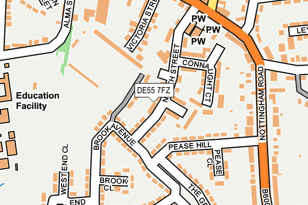 DE55 7FZ map - OS OpenMap – Local (Ordnance Survey)