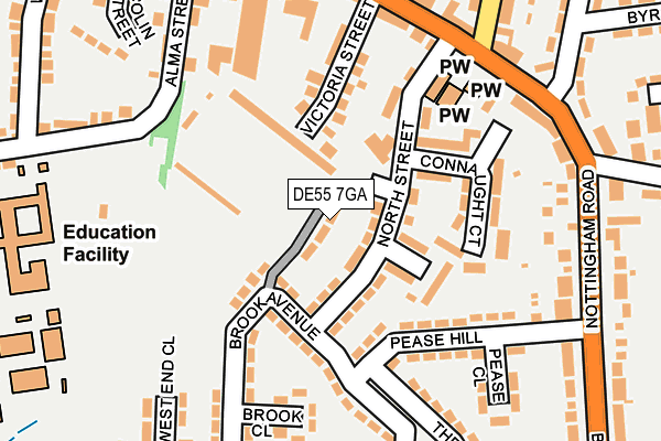 DE55 7GA map - OS OpenMap – Local (Ordnance Survey)