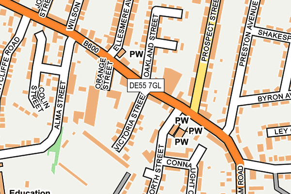 DE55 7GL map - OS OpenMap – Local (Ordnance Survey)