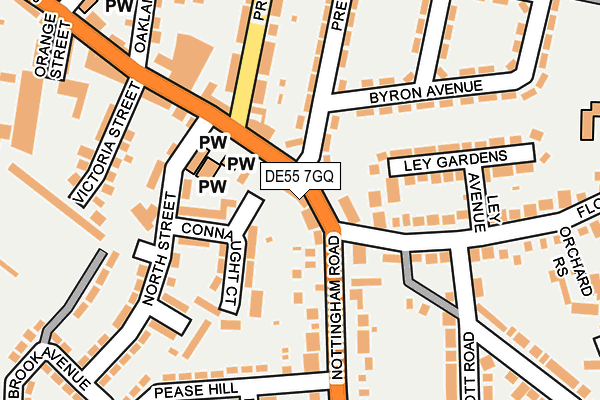 DE55 7GQ map - OS OpenMap – Local (Ordnance Survey)