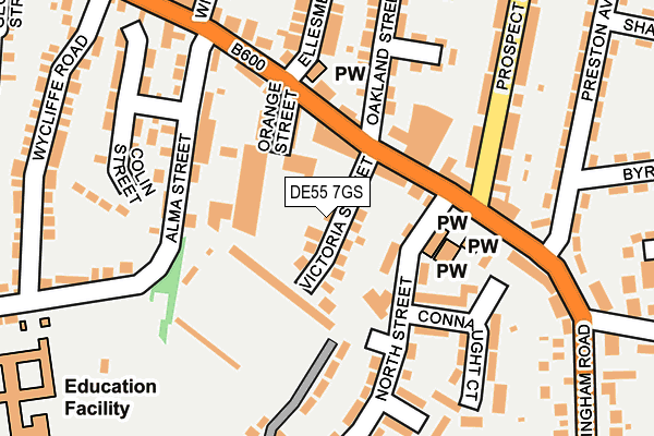 DE55 7GS map - OS OpenMap – Local (Ordnance Survey)