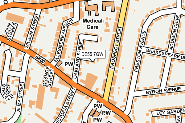 DE55 7GW map - OS OpenMap – Local (Ordnance Survey)