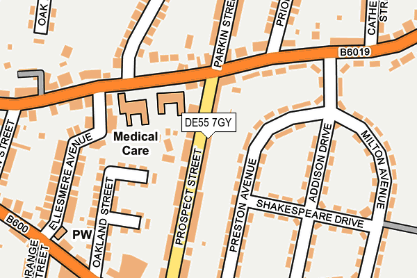 DE55 7GY map - OS OpenMap – Local (Ordnance Survey)