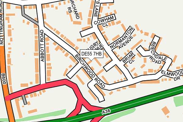 DE55 7HB map - OS OpenMap – Local (Ordnance Survey)