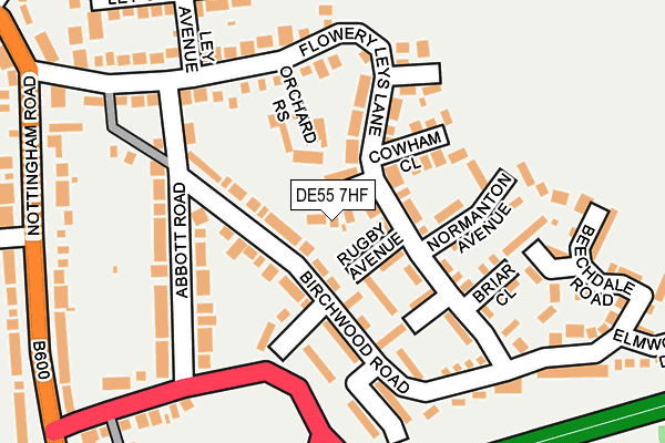 DE55 7HF map - OS OpenMap – Local (Ordnance Survey)
