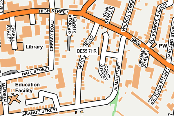 DE55 7HR map - OS OpenMap – Local (Ordnance Survey)