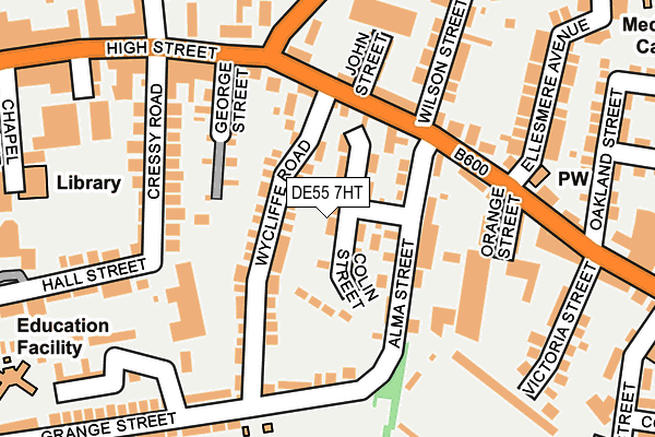DE55 7HT map - OS OpenMap – Local (Ordnance Survey)