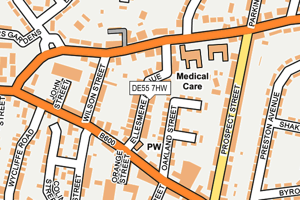 DE55 7HW map - OS OpenMap – Local (Ordnance Survey)