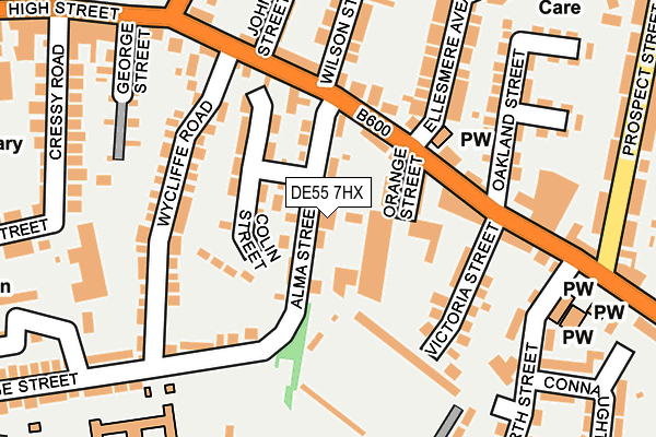 DE55 7HX map - OS OpenMap – Local (Ordnance Survey)