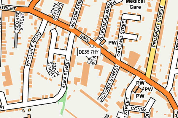 DE55 7HY map - OS OpenMap – Local (Ordnance Survey)