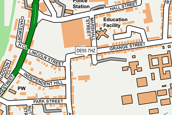 DE55 7HZ map - OS OpenMap – Local (Ordnance Survey)