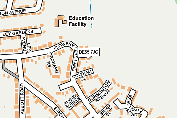 DE55 7JG map - OS OpenMap – Local (Ordnance Survey)