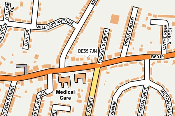 DE55 7JN map - OS OpenMap – Local (Ordnance Survey)