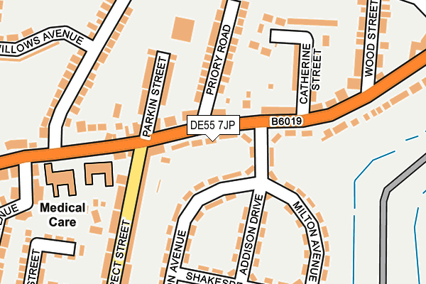 DE55 7JP map - OS OpenMap – Local (Ordnance Survey)