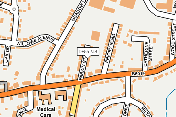 DE55 7JS map - OS OpenMap – Local (Ordnance Survey)