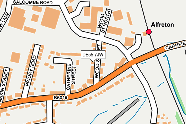DE55 7JW map - OS OpenMap – Local (Ordnance Survey)