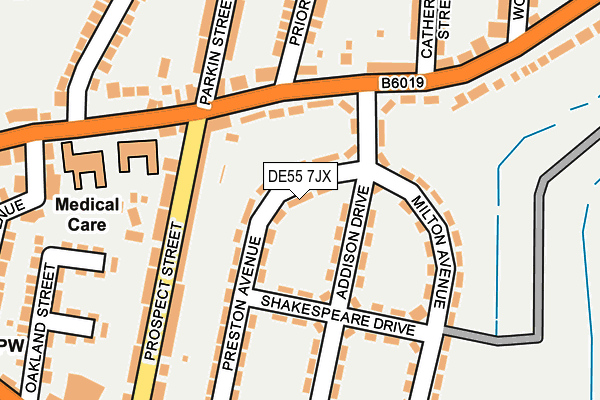 DE55 7JX map - OS OpenMap – Local (Ordnance Survey)