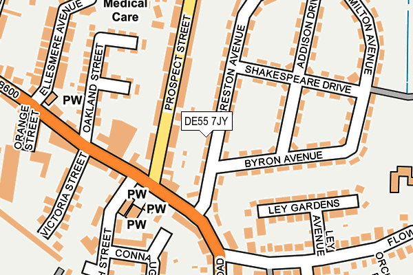 DE55 7JY map - OS OpenMap – Local (Ordnance Survey)