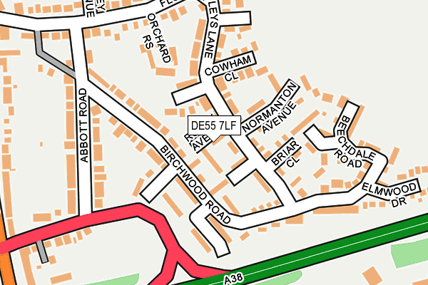 DE55 7LF map - OS OpenMap – Local (Ordnance Survey)