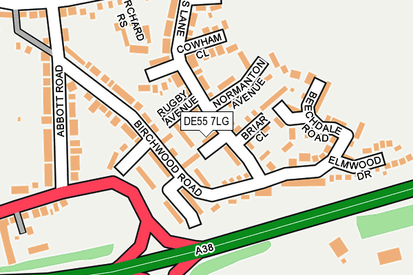 DE55 7LG map - OS OpenMap – Local (Ordnance Survey)