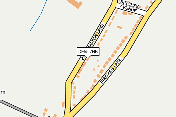 DE55 7NB map - OS OpenMap – Local (Ordnance Survey)