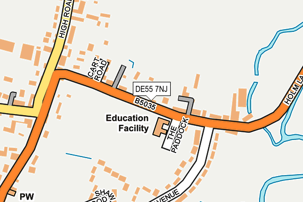 DE55 7NJ map - OS OpenMap – Local (Ordnance Survey)