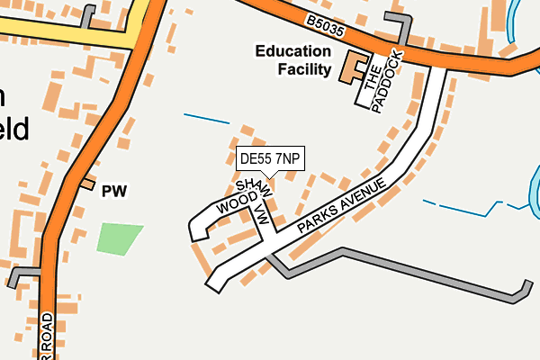 DE55 7NP map - OS OpenMap – Local (Ordnance Survey)