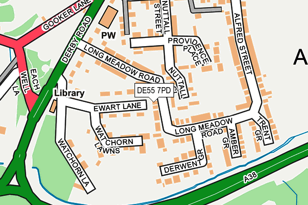 DE55 7PD map - OS OpenMap – Local (Ordnance Survey)