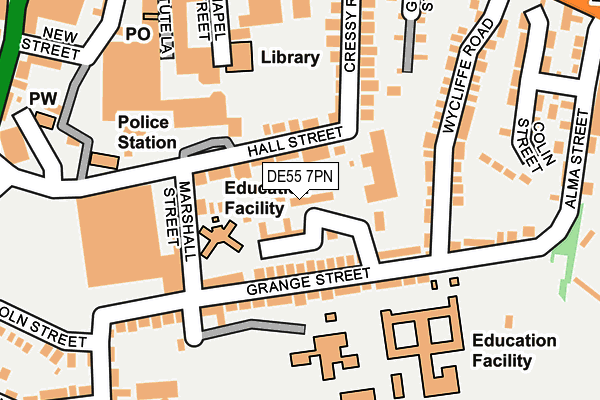 DE55 7PN map - OS OpenMap – Local (Ordnance Survey)